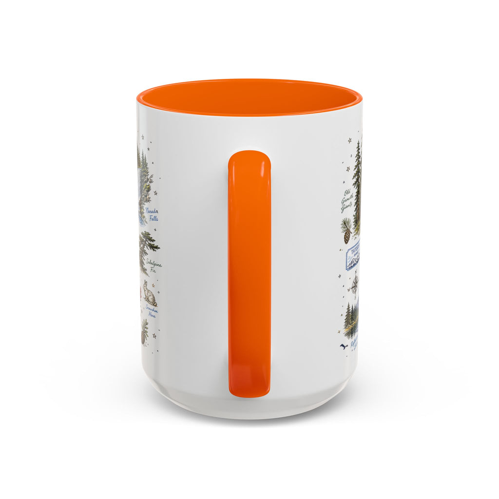 Mount Rainier Coffee Mug | National Park Hiking Washington Gift | Accent Color Ceramic 11oz 15oz