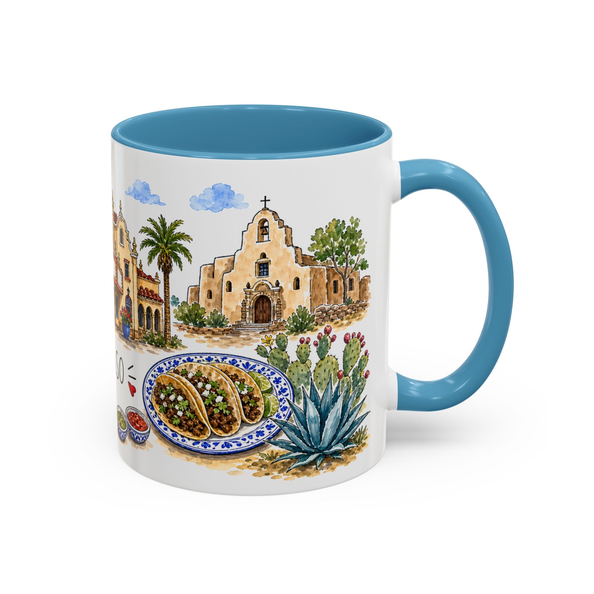 El Paso Illustrated Travel Mug | City Souvenir Accent Coffee Mug | 11oz 15oz Ceramic Cup