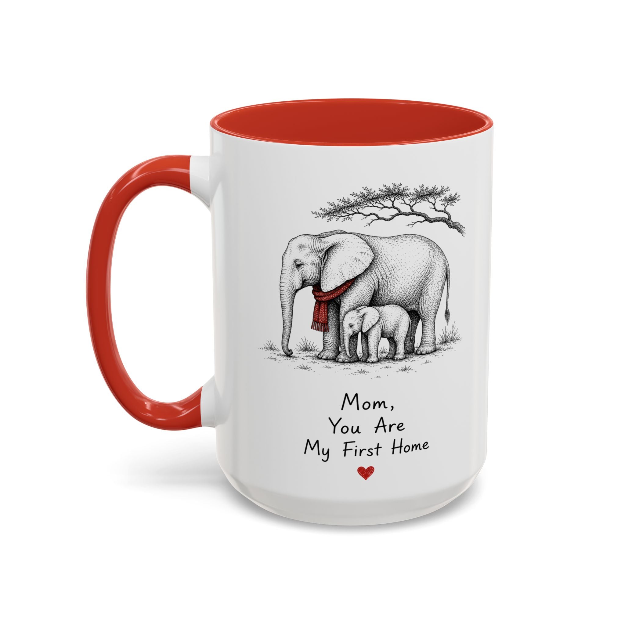 Elephant Mom Coffee Mug | First Home Forever Heart | Mother's Day Gift