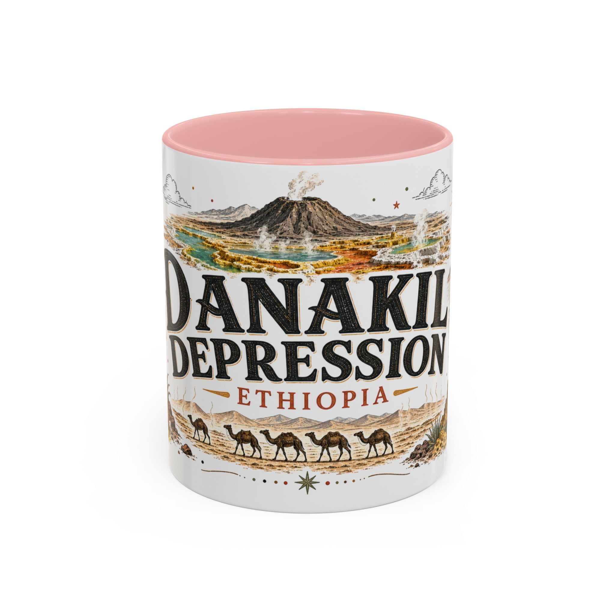 Danakil Depression Mug, Ethiopia Travel Souvenir, Bucket List Gift, Accent Ceramic Coffee Mug 11oz 15oz