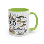 San Diego Coffee Mug | California Souvenir City Gift | Accent Color Ceramic 11oz 15oz