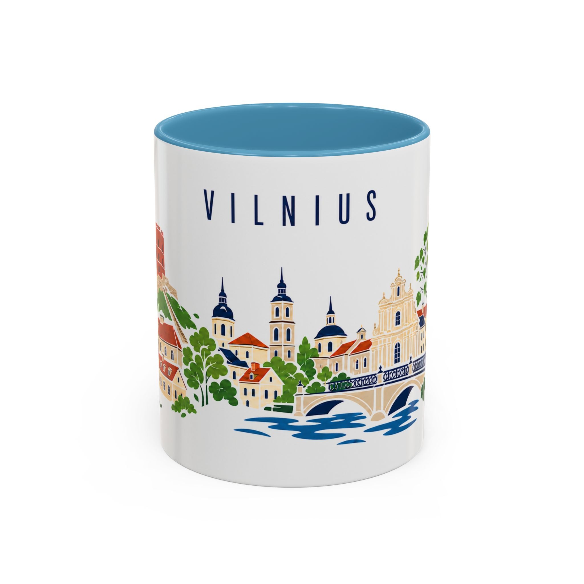 Vilnius Coffee Mug | Lithuania Travel Souvenir | Porcelain Decal City Gift | 11oz 15oz Accent Mug
