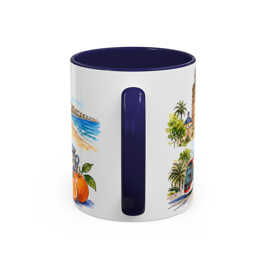Valencia Illustrated Travel Mug | City Souvenir Accent Coffee Mug | 11oz 15oz Ceramic Cup
