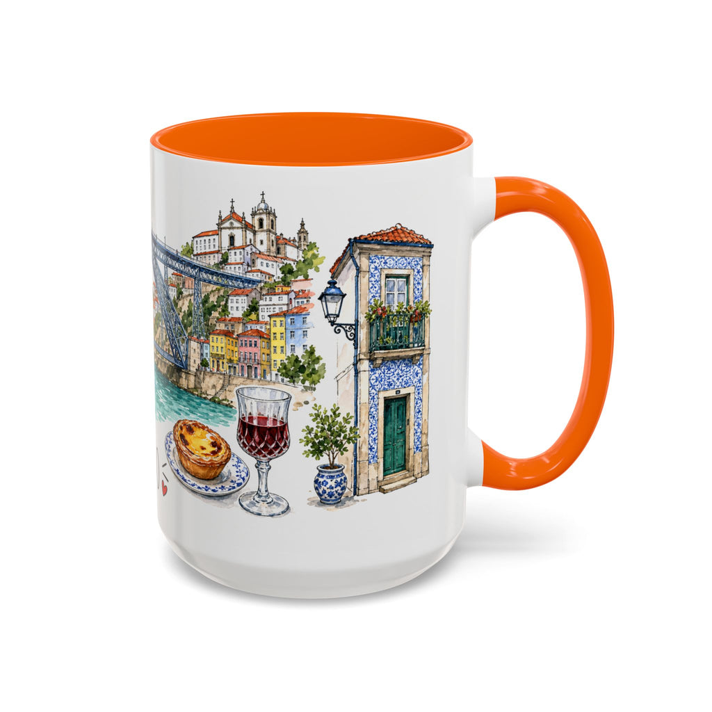 Porto Illustrated Travel Mug | City Souvenir Accent Coffee Mug | 11oz 15oz Ceramic Cup