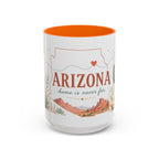Arizona State Map Mug | Desert Landscape, Botanical Accents, Homesick Gift