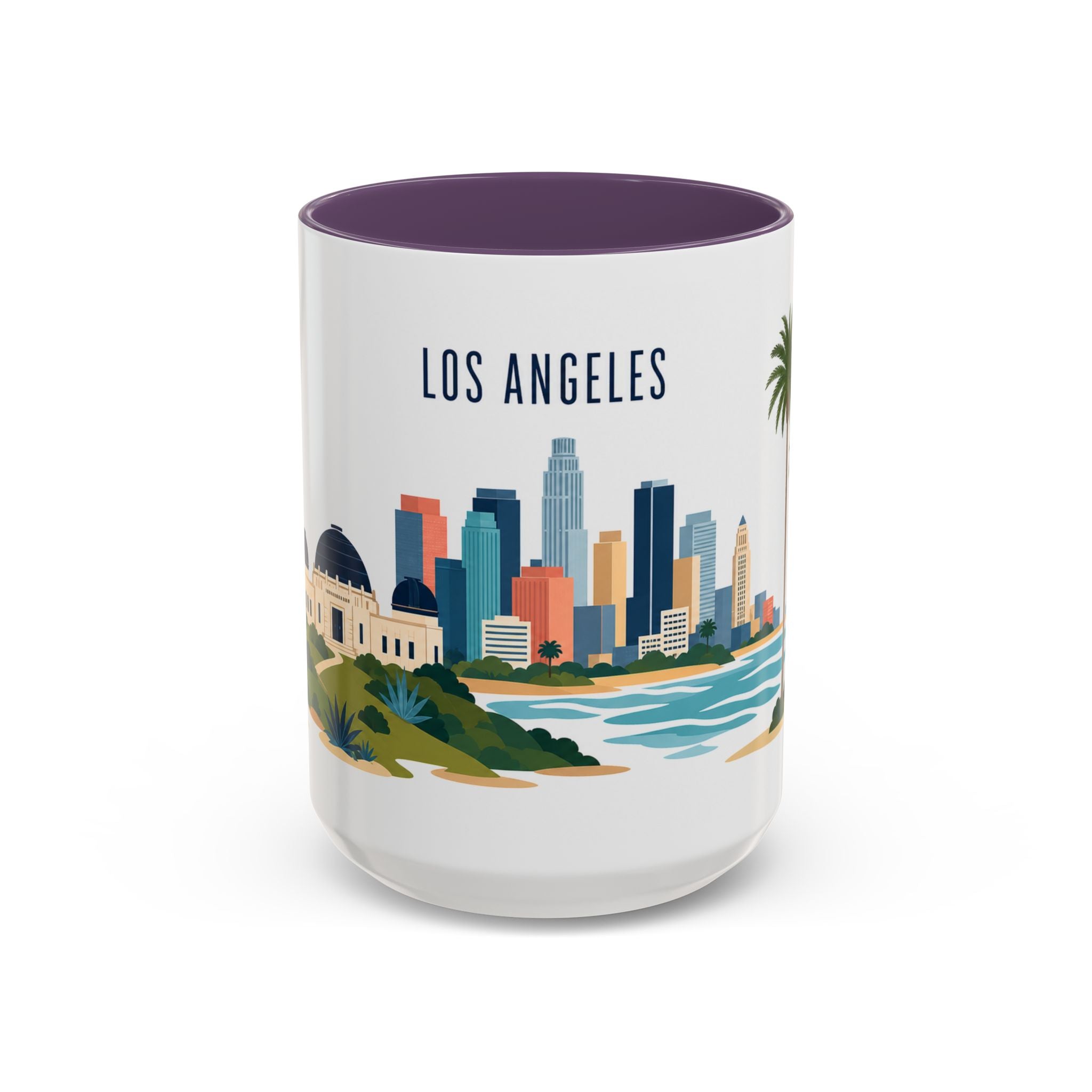 Los Angeles Coffee Mug | United States Travel Souvenir | Porcelain Decal City Gift | 11oz 15oz Accent Mug
