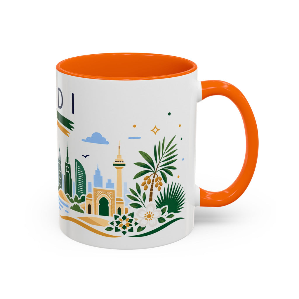 Saudi Arabia Coffee Mug | Travel Souvenir Accent Mug | Country Gift Ceramic Cup 11oz 15oz