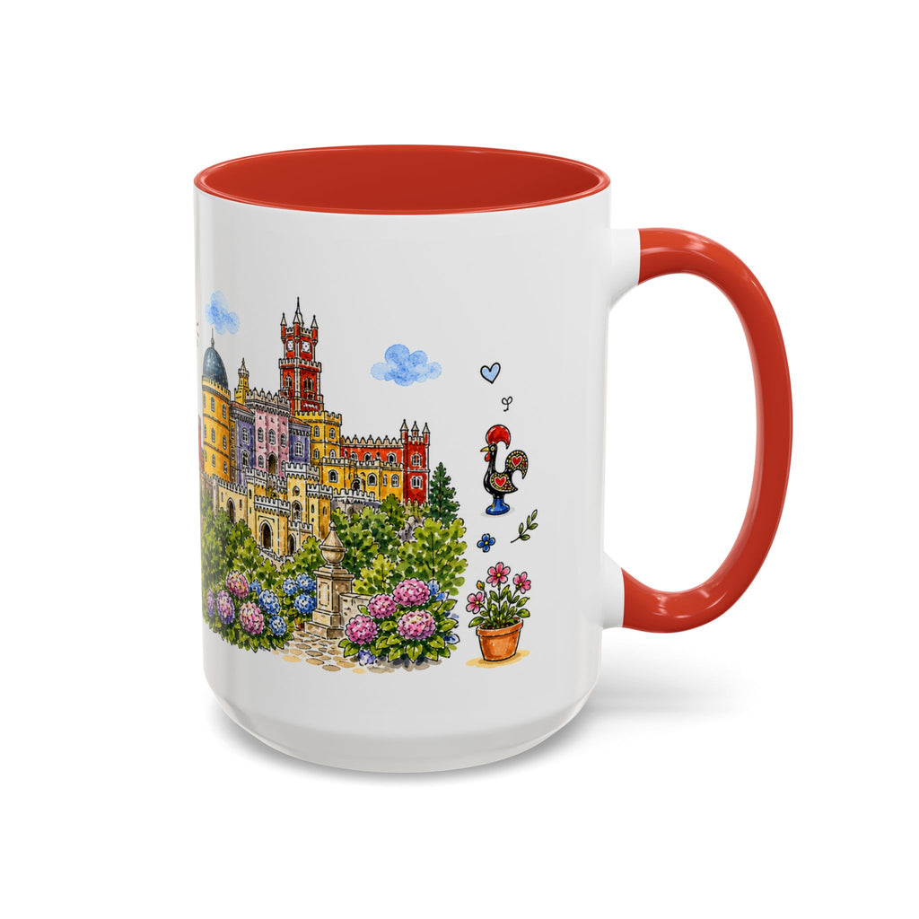 Sintra Illustrated Travel Mug | Portugal Souvenir Accent Coffee Mug | 11oz 15oz Ceramic Cup