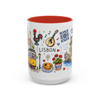 Lisbon Travel Mug | European City Souvenir Accent Coffee Mug | 11oz 15oz Ceramic Cup
