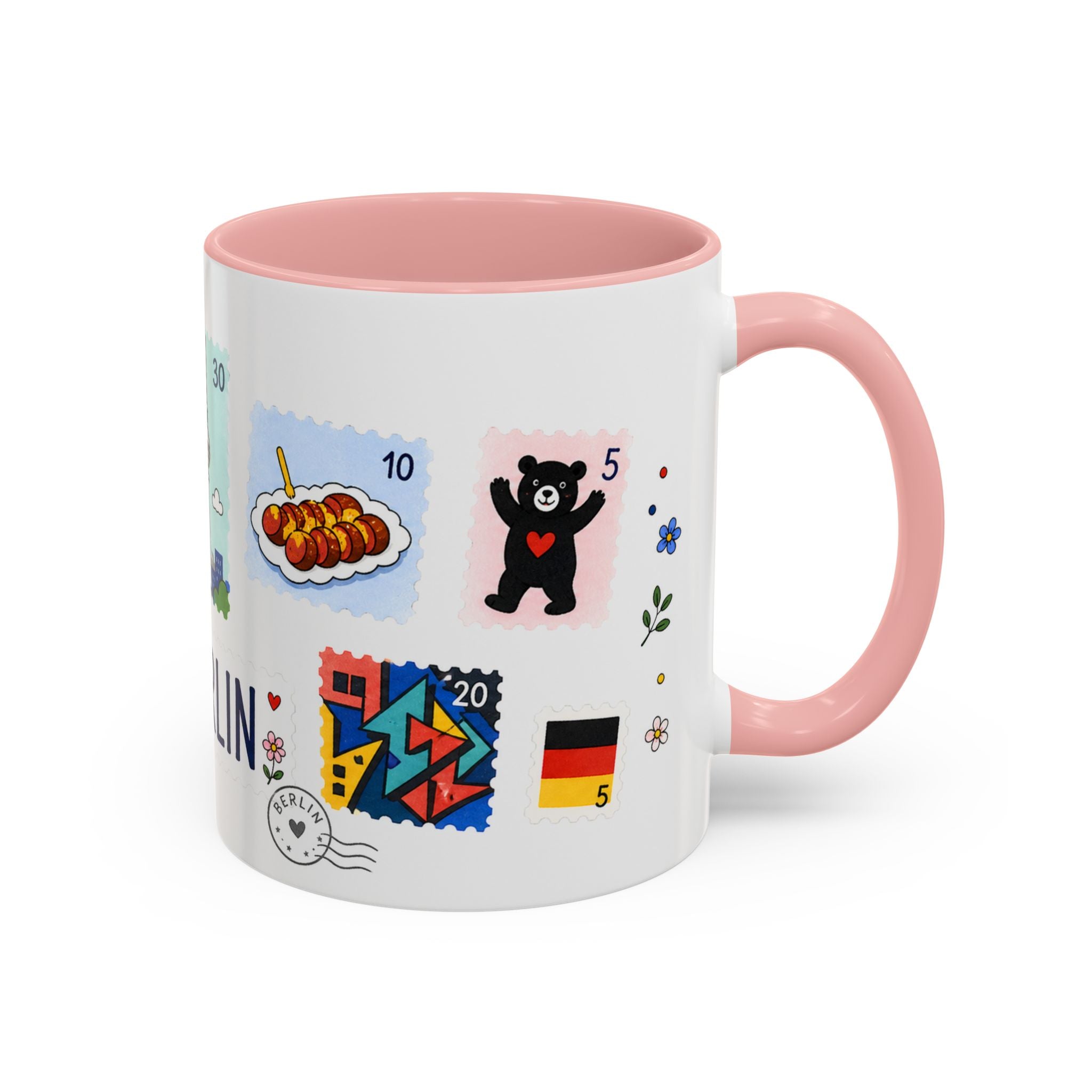 Berlin Coffee Mug | Postage Stamp Collage Mug | Travel Souvenir Accent Cup 11oz 15oz