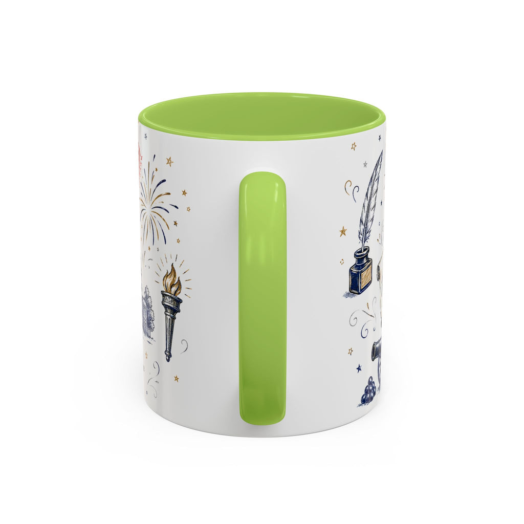 America 250 Coffee Mug | 1776-2026 Patriotic 4th of July Gift | Accent Color Ceramic 11oz 15oz
