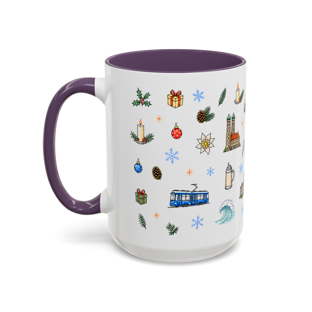 Munich Christmas Mug | Watercolor City Souvenir, Travel Gift (11oz/15oz)
