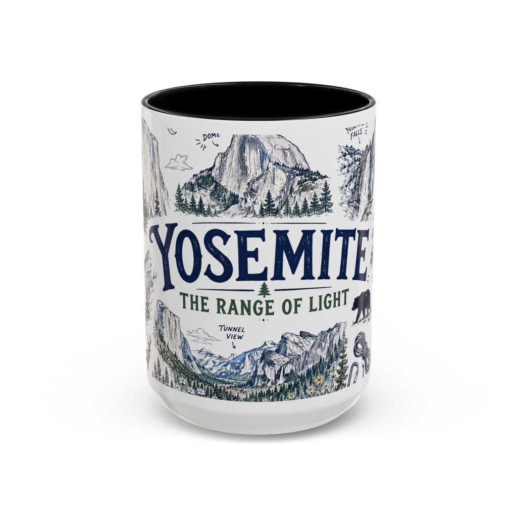 Yosemite National Park Coffee Mug | Hiking Camping Nature Gift | Accent Color Ceramic 11oz 15oz