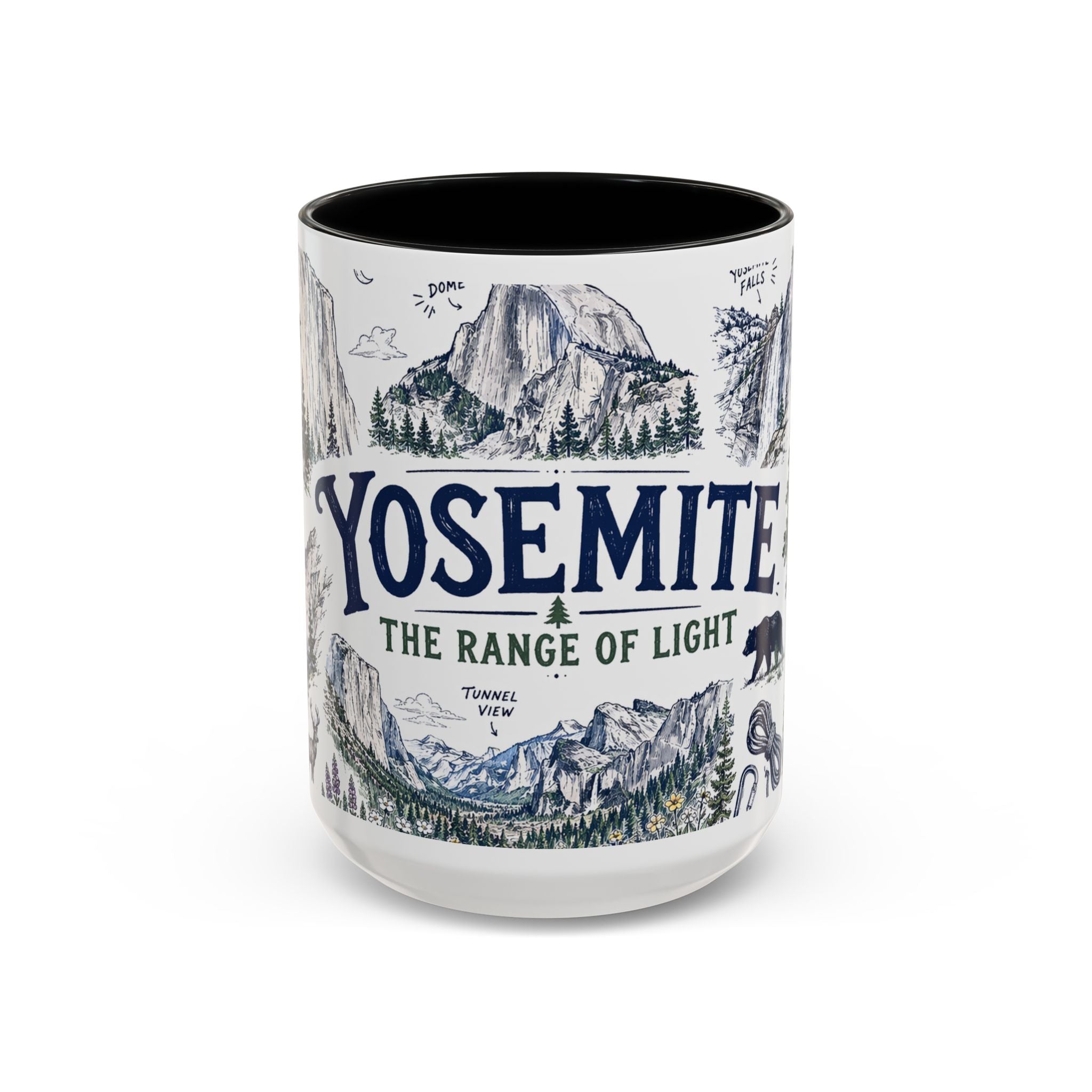 Yosemite National Park Coffee Mug | Hiking Camping Nature Gift | Accent Color Ceramic 11oz 15oz