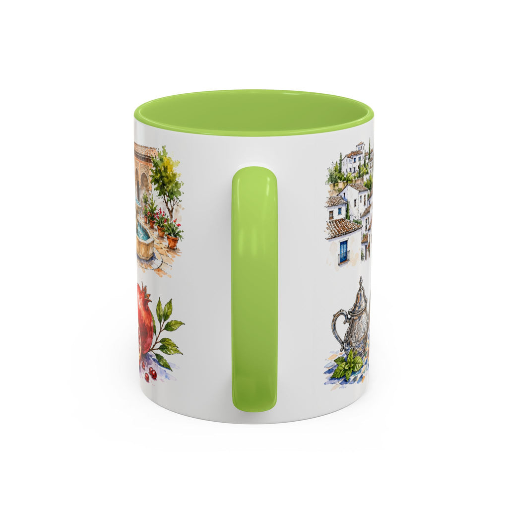 Granada Illustrated Travel Mug | City Souvenir Accent Coffee Mug | 11oz 15oz Ceramic Cup