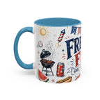 Freedom Fest Coffee Mug | Grill Chill Fireworks 4th of July | Accent Color Ceramic 11oz 15oz