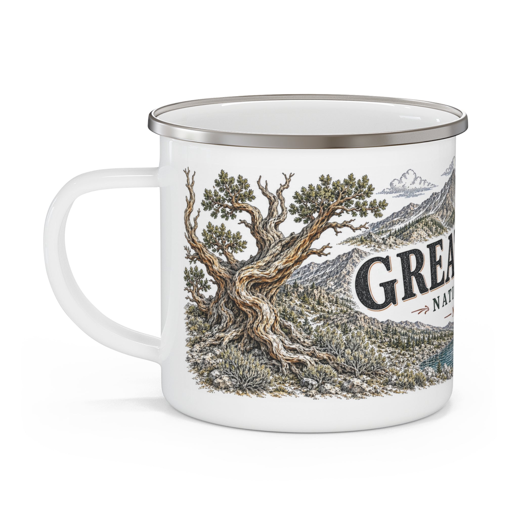 Great Basin National Park Vintage Enamel Camping Mug | 12oz National Park Hiking Gift