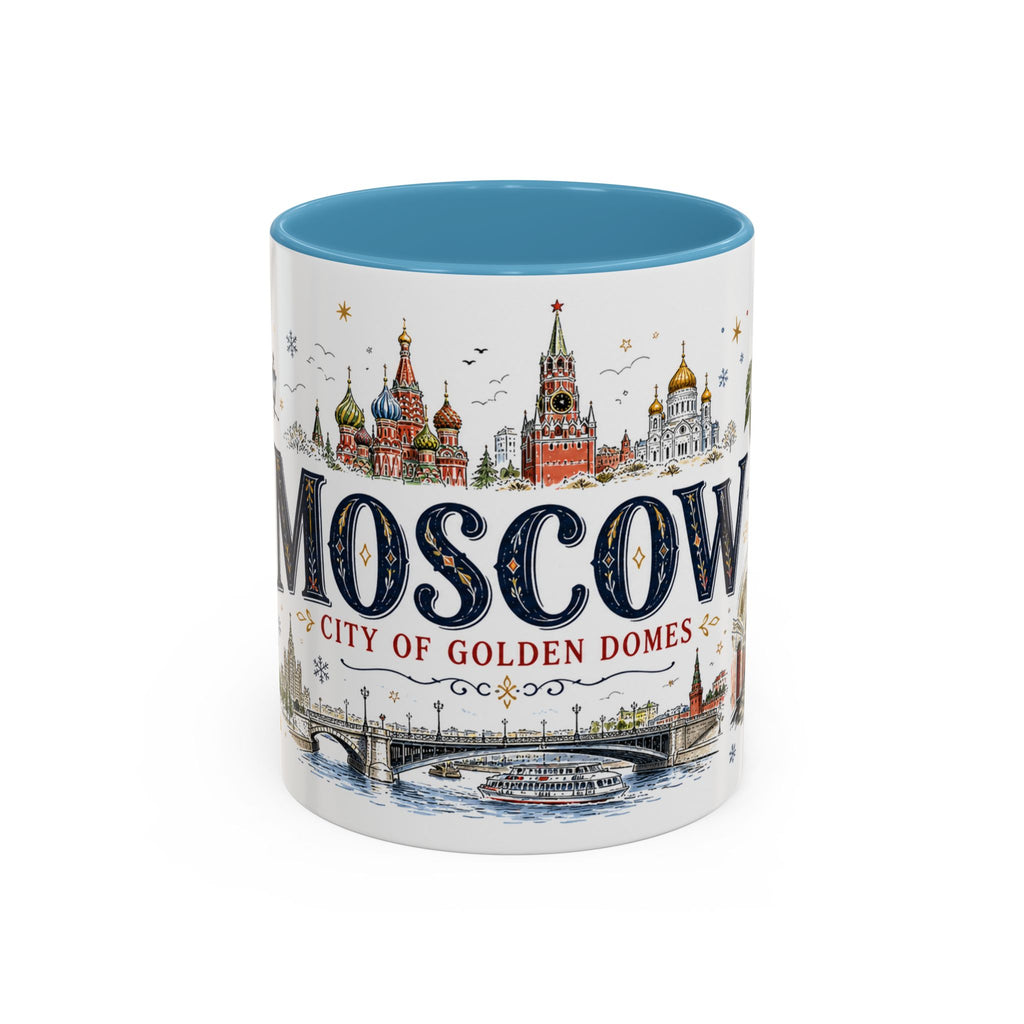 Moscow Coffee Mug | Russia Souvenir Travel Gift | Accent Color Ceramic 11oz 15oz
