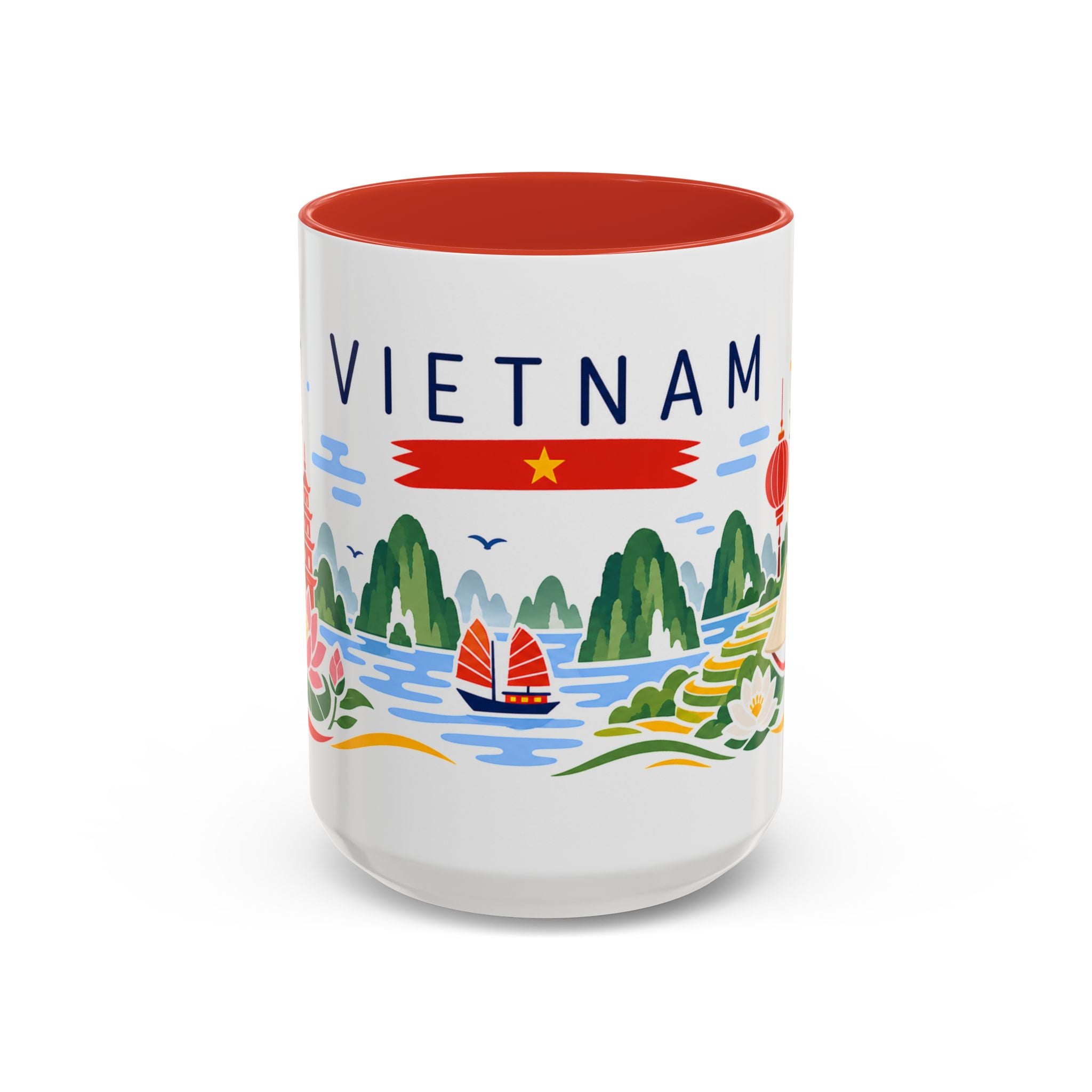 Vietnam Coffee Mug | Travel Souvenir Accent Mug | Country Gift Ceramic Cup 11oz 15oz
