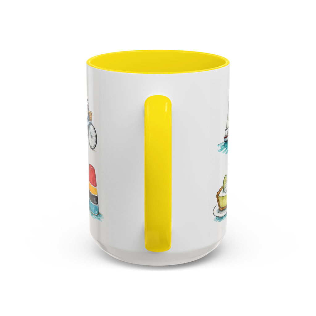 Key West Illustrated Travel Mug | City Souvenir Accent Coffee Mug | 11oz 15oz Ceramic Cup