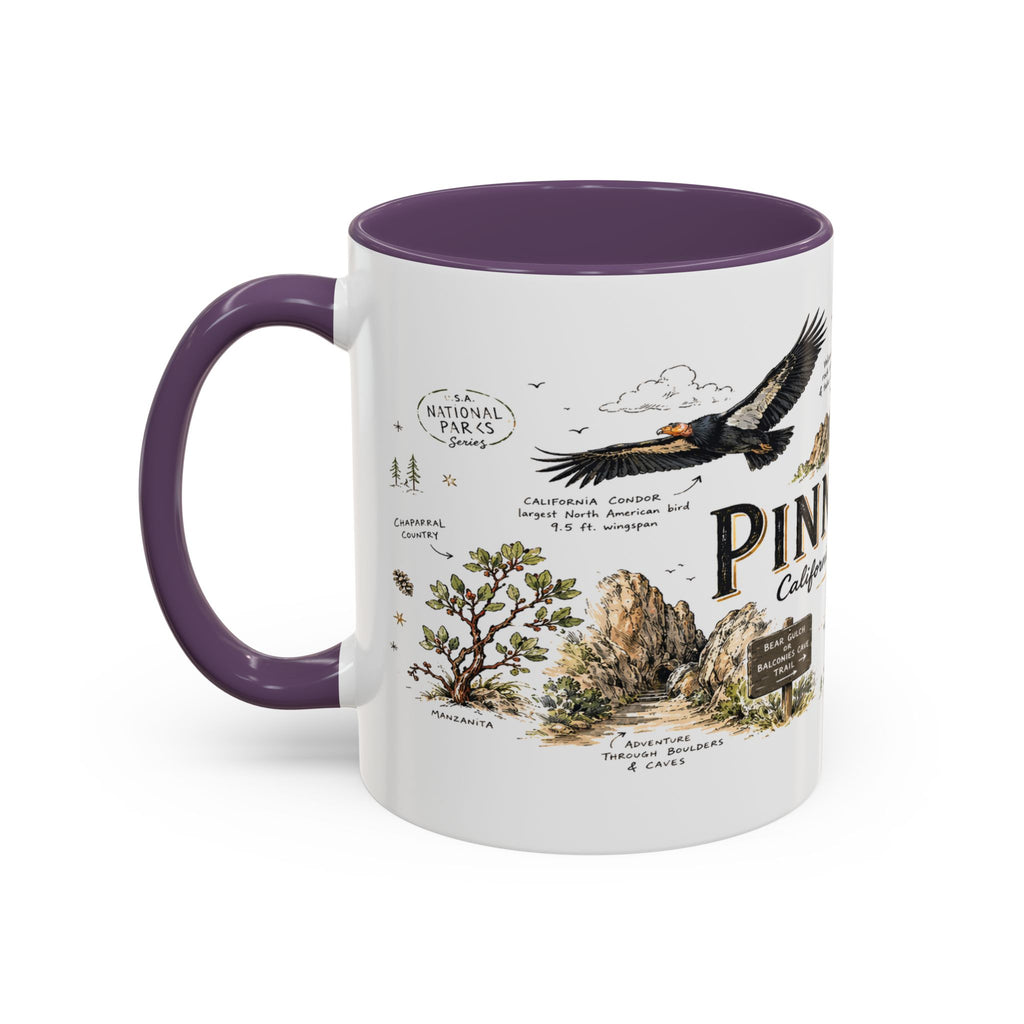 Pinnacles National Park Coffee Mug | California Rock Climbing Condor Gift | Accent Color Ceramic 11oz 15oz