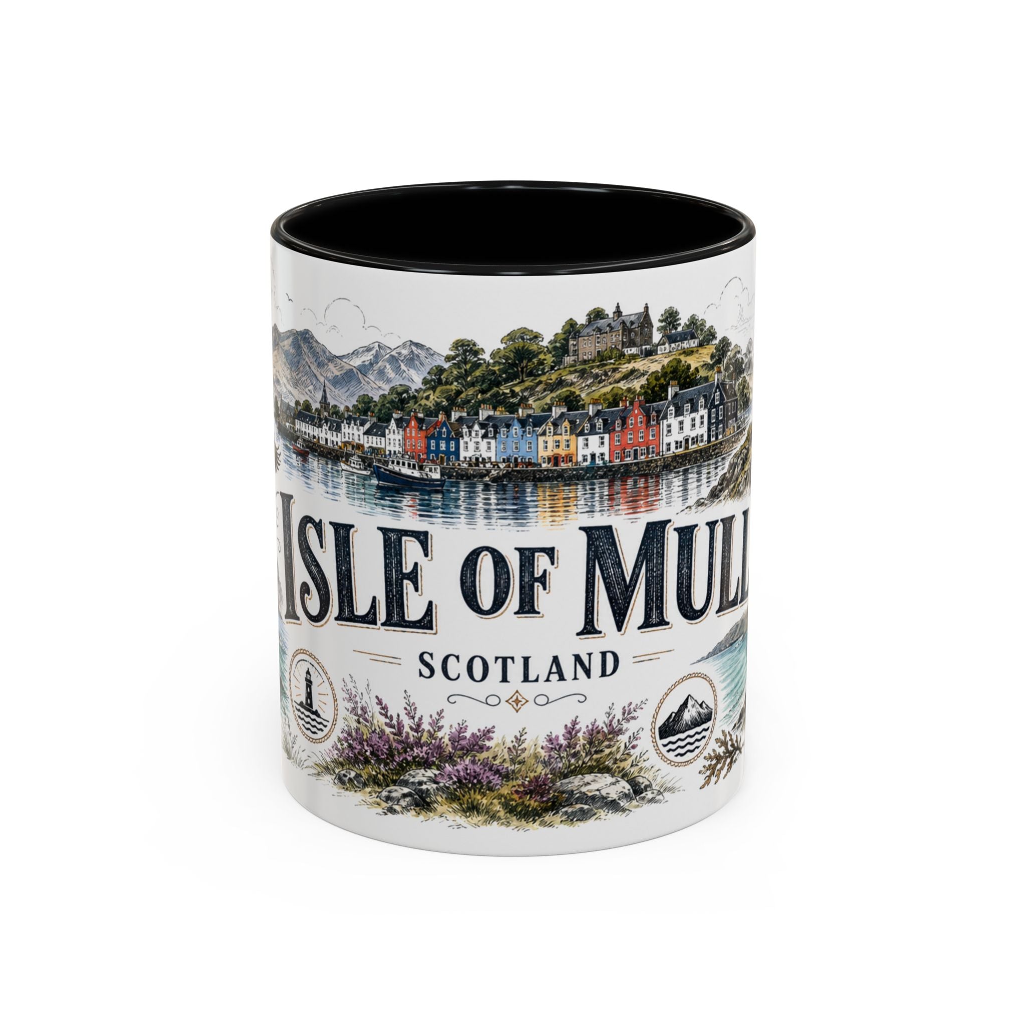 Isle of Mull Mug, Scotland Travel Souvenir, Bucket List Gift, Accent Ceramic Coffee Mug 11oz 15oz