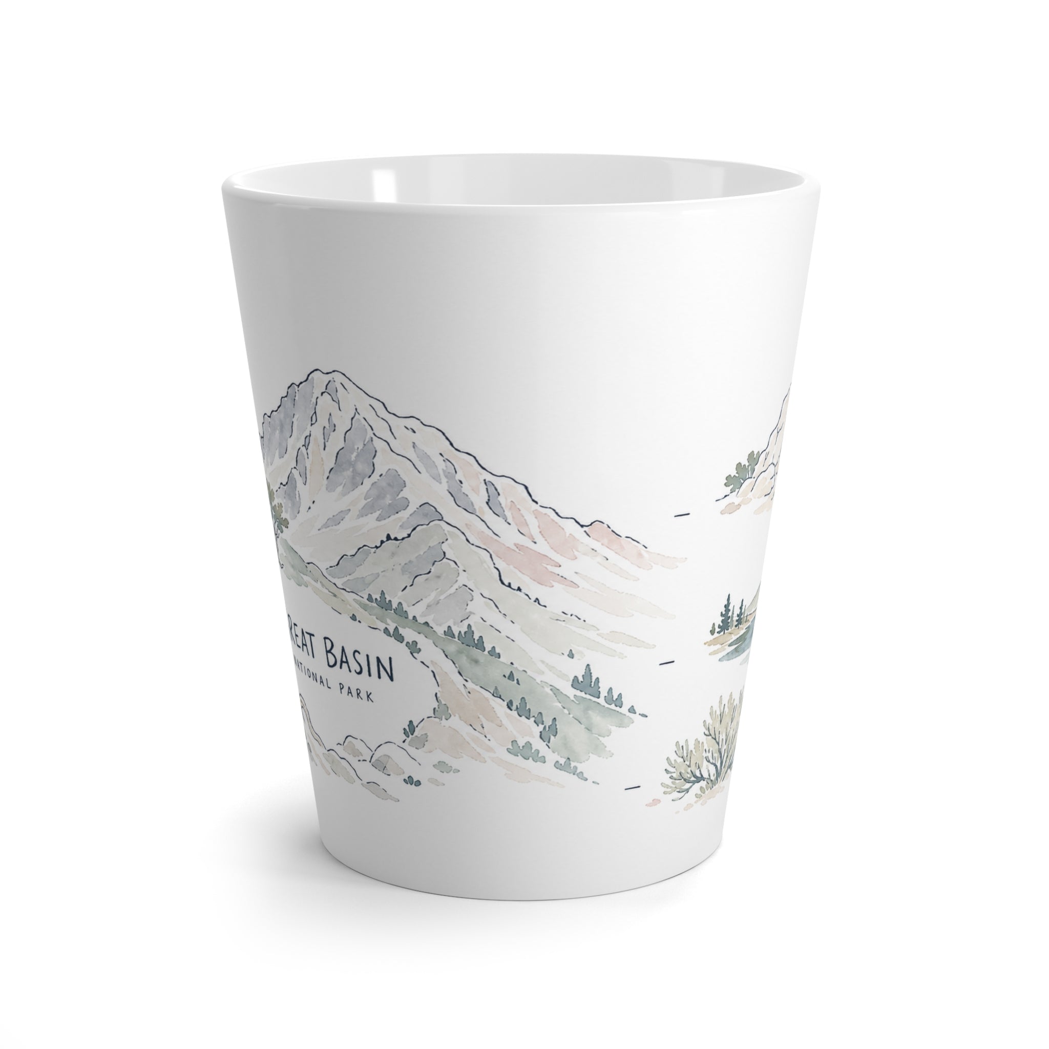 Great Basin National Park Latte Mug | Pastel Watercolor Nature Coffee Cup | 12 oz Travel Souvenir Gift