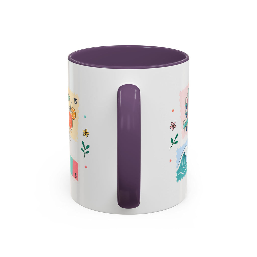 Miami Coffee Mug | Postage Stamp Collage Mug | Travel Souvenir Accent Cup 11oz 15oz
