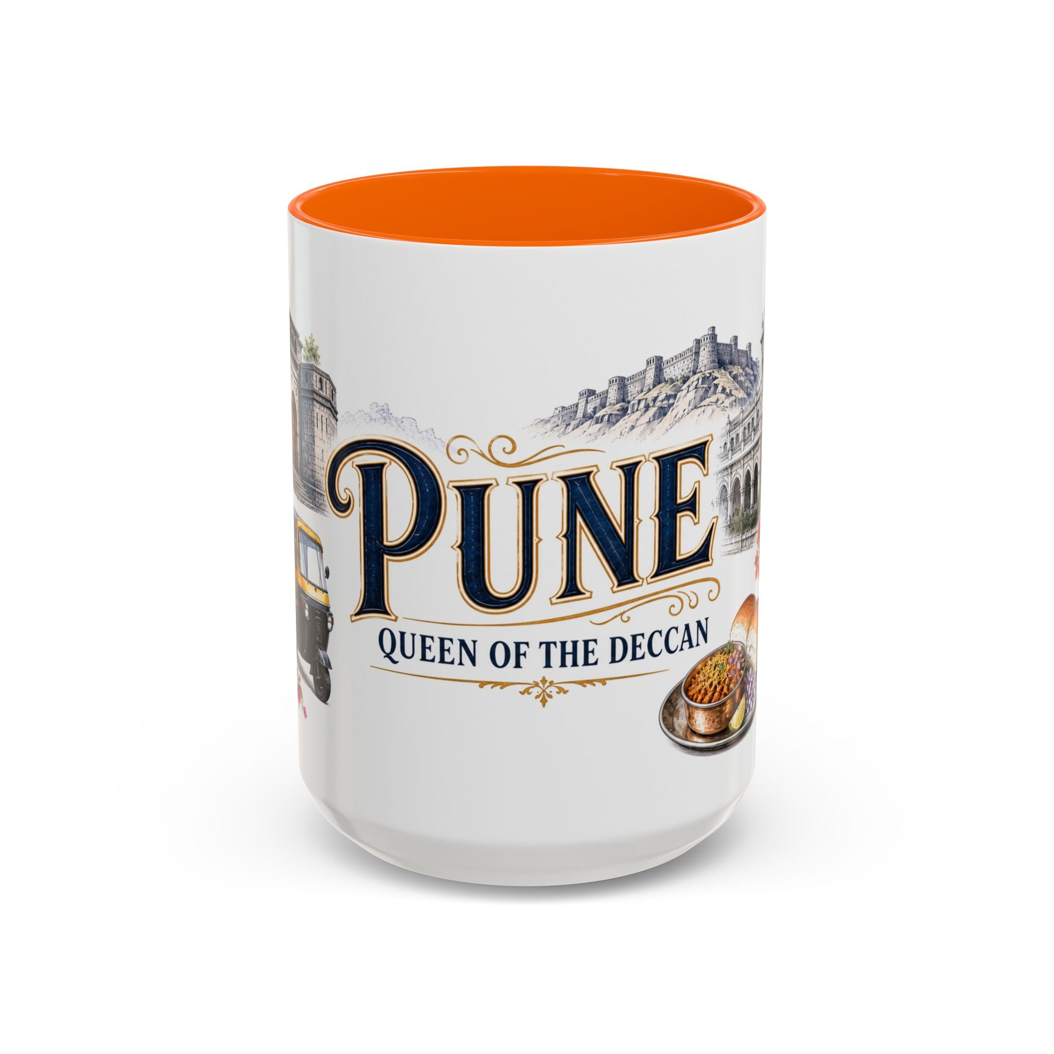 Pune Coffee Mug | India Travel Souvenir | Vintage Illustrated City Gift | 11 oz 15 oz Accent Mug