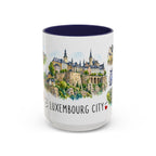 Luxembourg City Illustrated Travel Mug | City Souvenir Accent Coffee Mug | 11oz 15oz Ceramic Cup