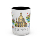 Dresden Illustrated Travel Mug | City Souvenir Accent Coffee Mug | 11oz 15oz Ceramic Cup