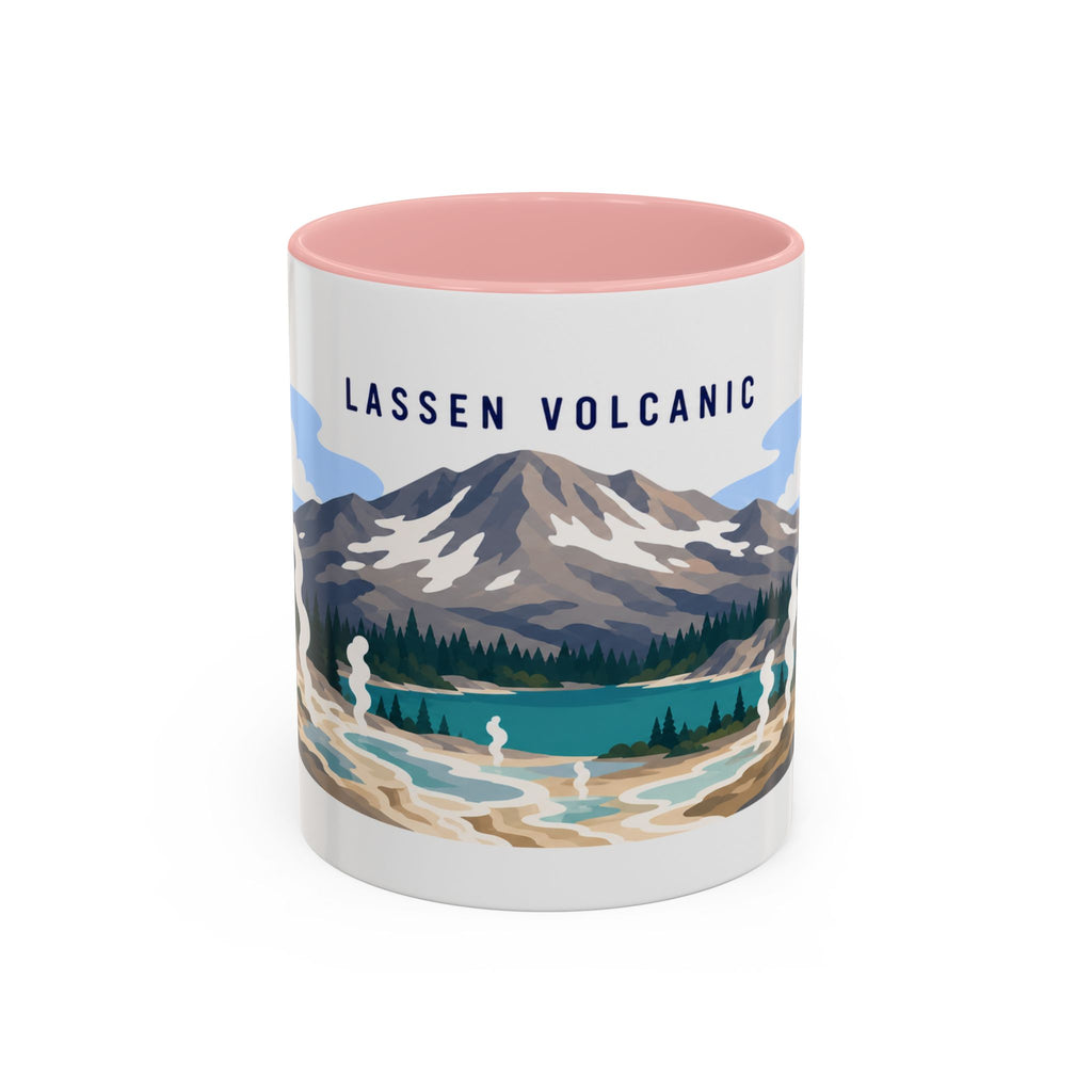 Lassen Volcanic National Park Coffee Mug | Solid Color Block Park Souvenir | 11oz 15oz Accent Mug