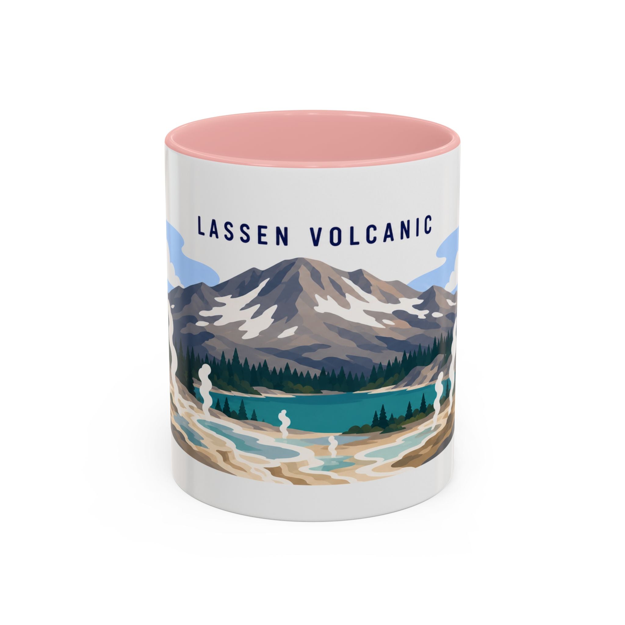 Lassen Volcanic National Park Coffee Mug | Solid Color Block Park Souvenir | 11oz 15oz Accent Mug