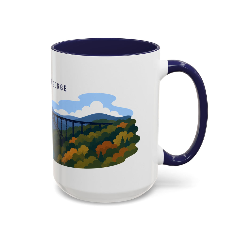 New River Gorge National Park and Preserve Coffee Mug | Solid Color Block Park Souvenir | 11oz 15oz Accent Mug