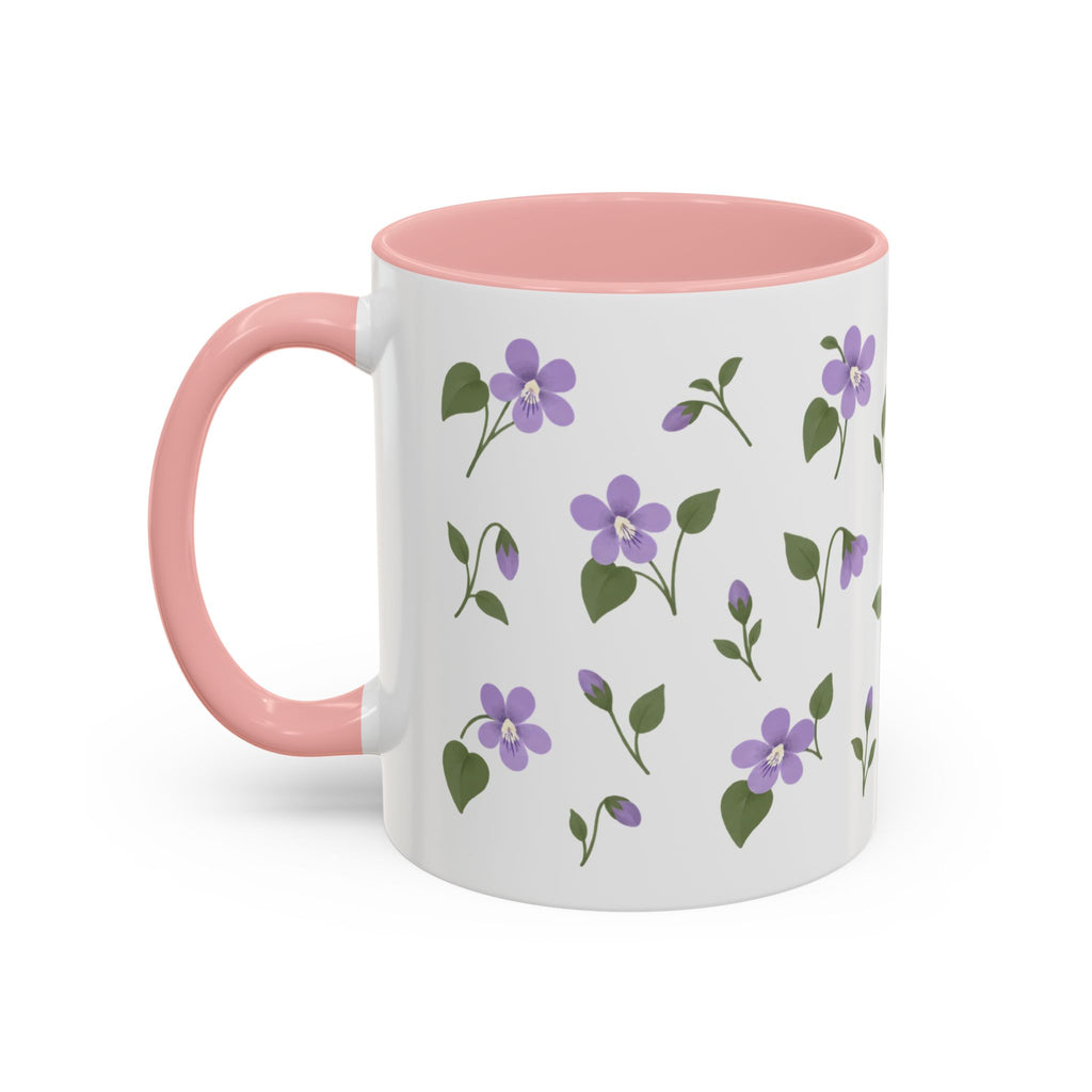Illinois Violet Mug, State Flower Floral Coffee Cup, 11oz Botanical Gift