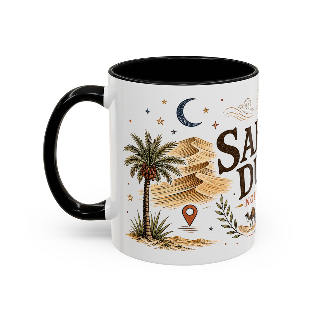 Sahara Dunes Coffee Mug | Travel Destination Souvenir Gift | Accent Color Ceramic 11oz 15oz