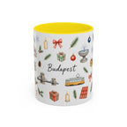 Budapest Christmas Mug | Watercolor City Souvenir | Ceramic Coffee Cup (11oz 15oz)
