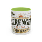 Serengeti Coffee Mug | Travel Destination Souvenir Gift | Accent Color Ceramic 11oz 15oz