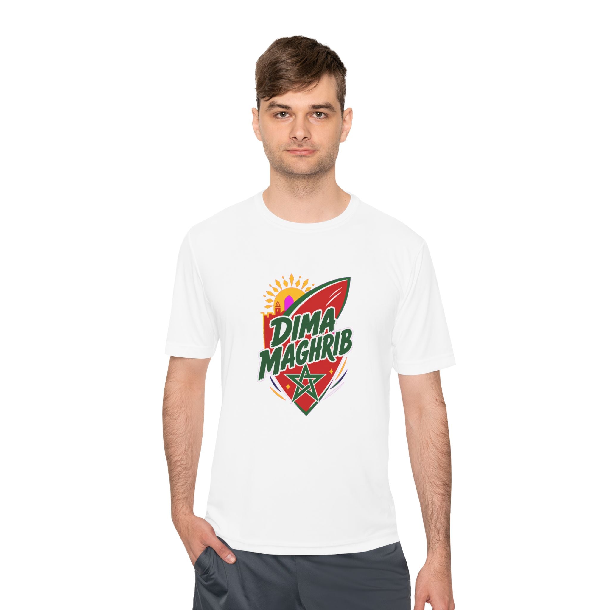 Morocco Dima Maghrib Soccer Fan Tee, Moisture-Wicking Sport Shirt