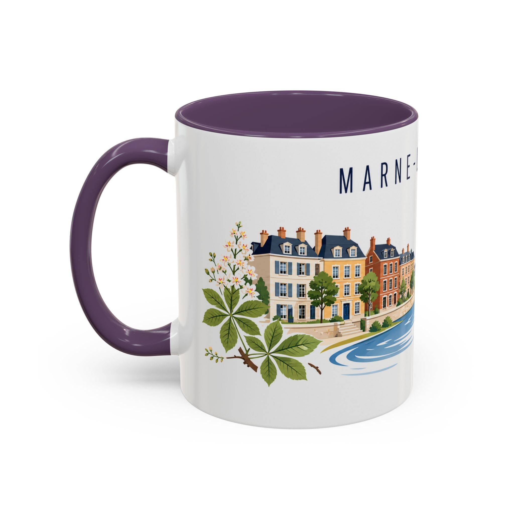 Marne-La-Vallée Coffee Mug | France Travel Souvenir | Porcelain Decal City Gift | 11oz 15oz Accent Mug