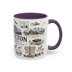 Grand Teton Coffee Mug | National Park Hiking Wyoming Gift | Accent Color Ceramic 11oz 15oz