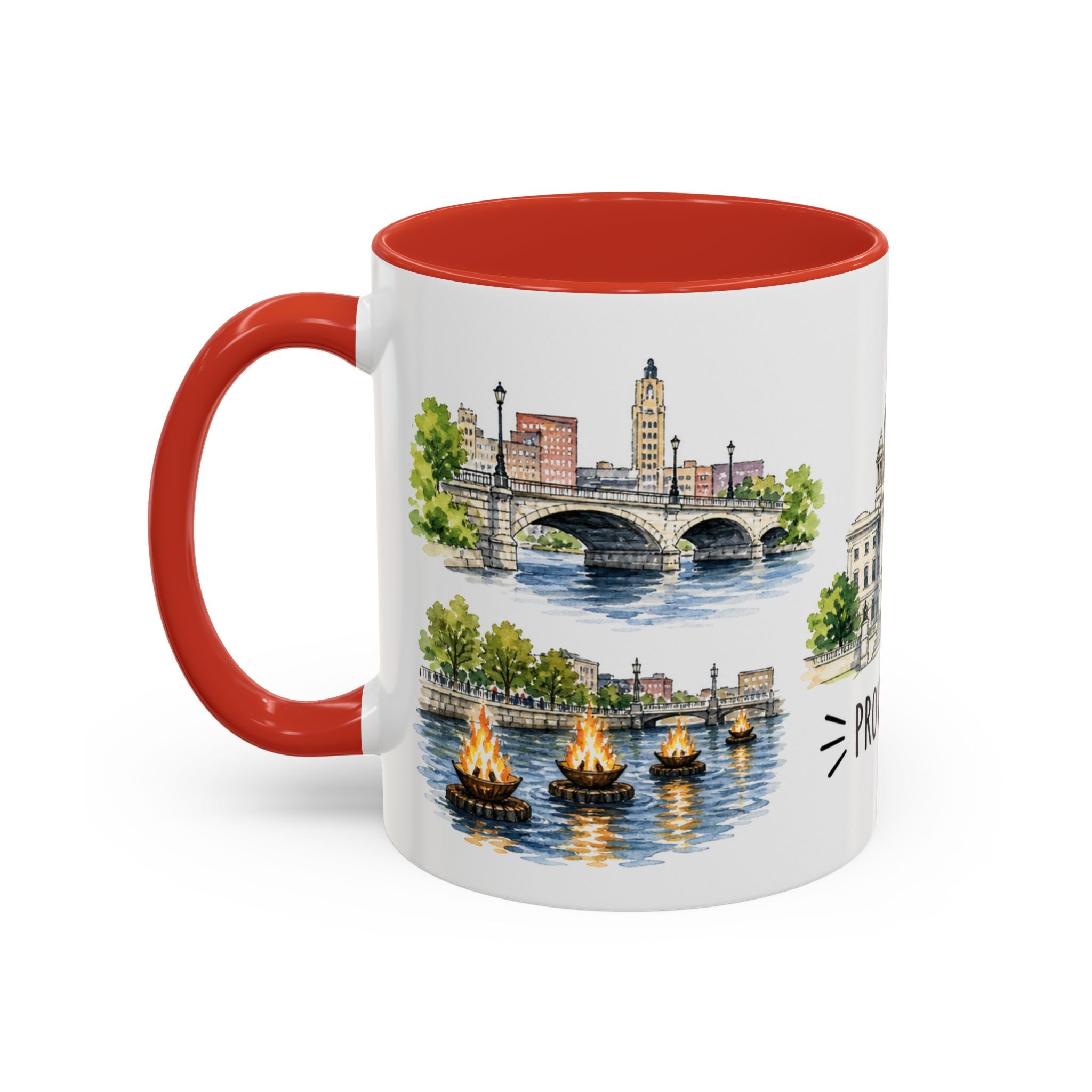 Providence Illustrated Travel Mug | City Souvenir Accent Coffee Mug | 11oz 15oz Ceramic Cup