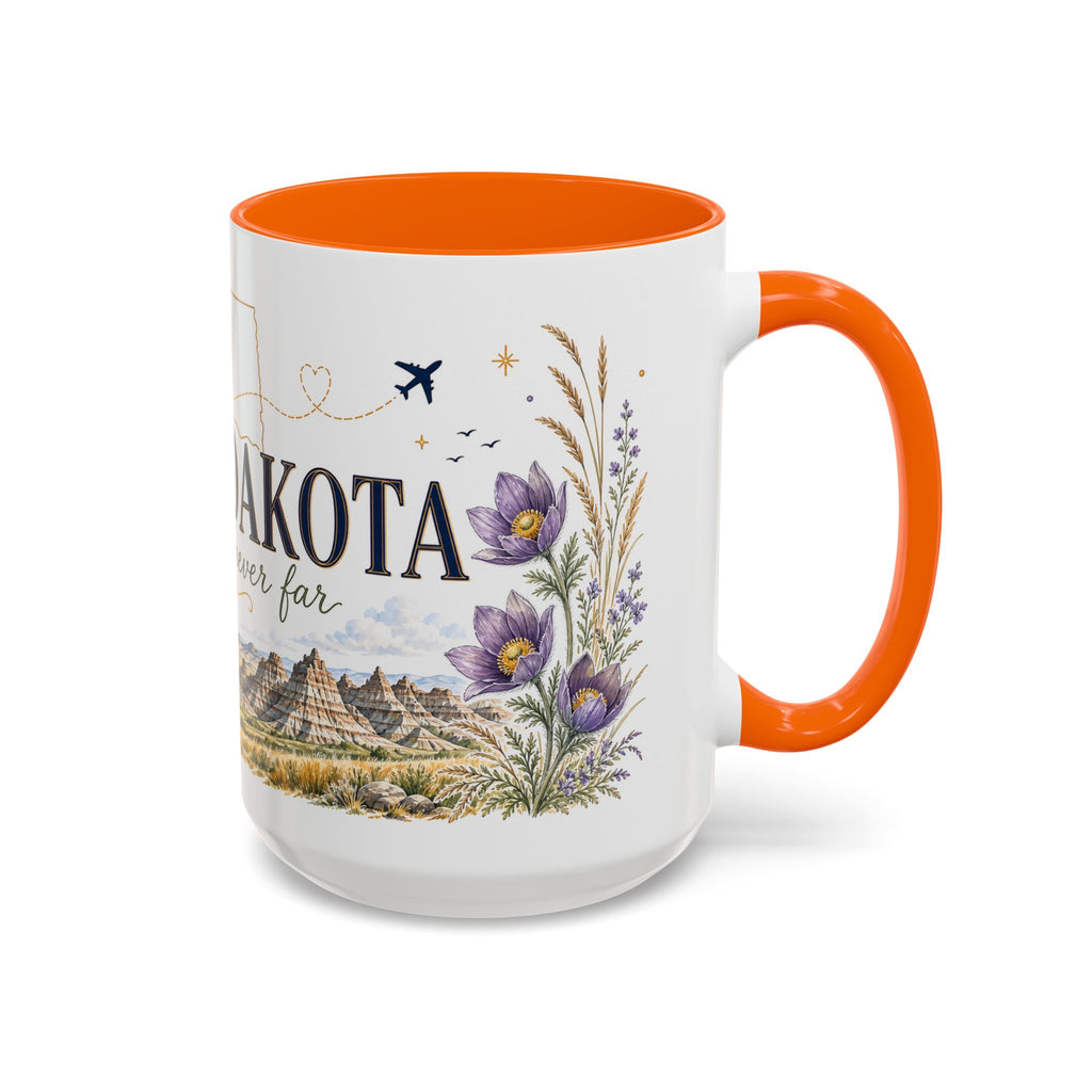 South Dakota State Map Mug | Botanical Accents, Homesick Gift (11oz or 15oz)