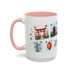 Kyoto Coffee Mug | Postage Stamp Collage Mug | Travel Souvenir Accent Cup 11oz 15oz