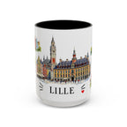 Lille Illustrated Travel Mug | City Souvenir Accent Coffee Mug | 11oz 15oz Ceramic Cup