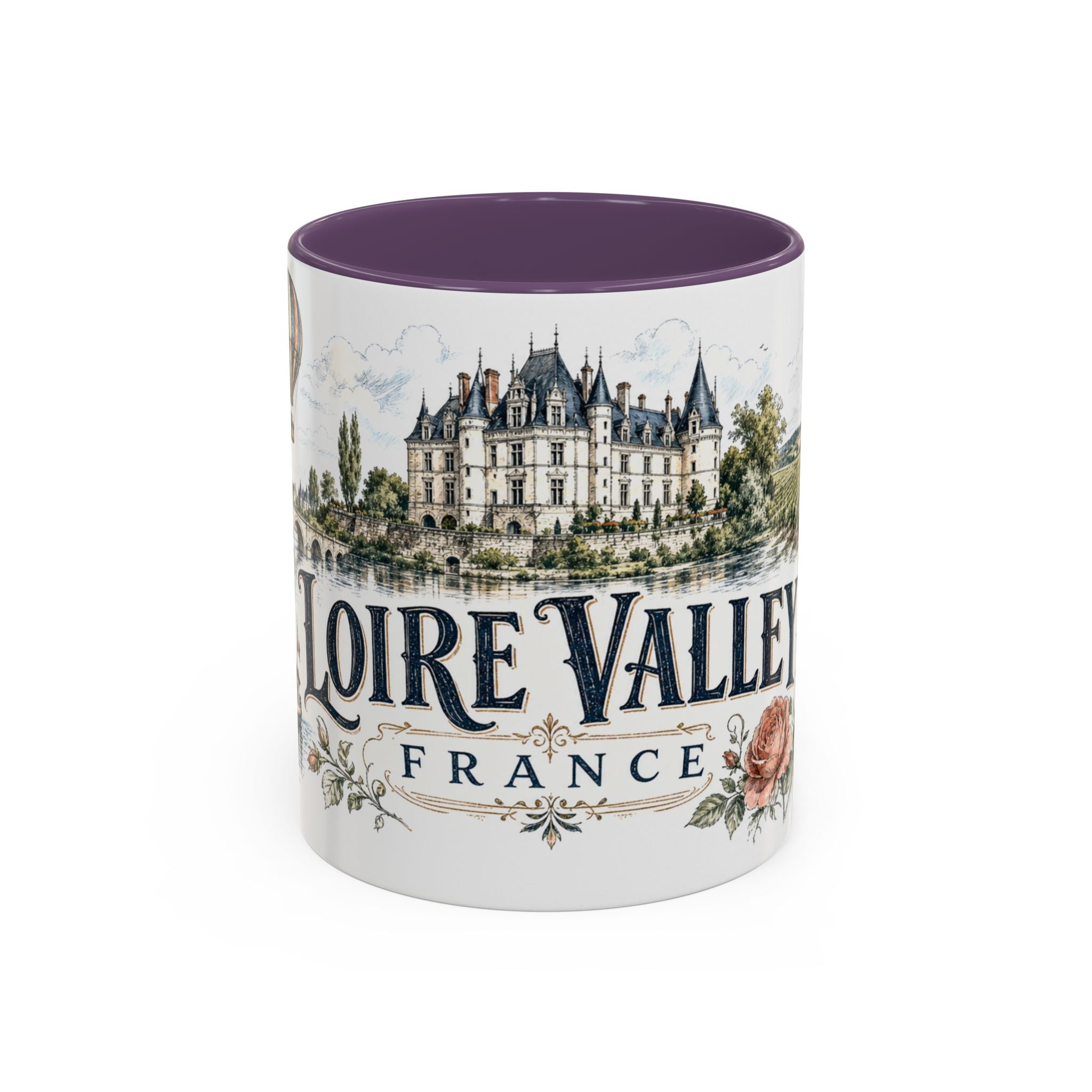 Loire Valley Mug, France Travel Souvenir, Bucket List Gift, Accent Ceramic Coffee Mug 11oz 15oz