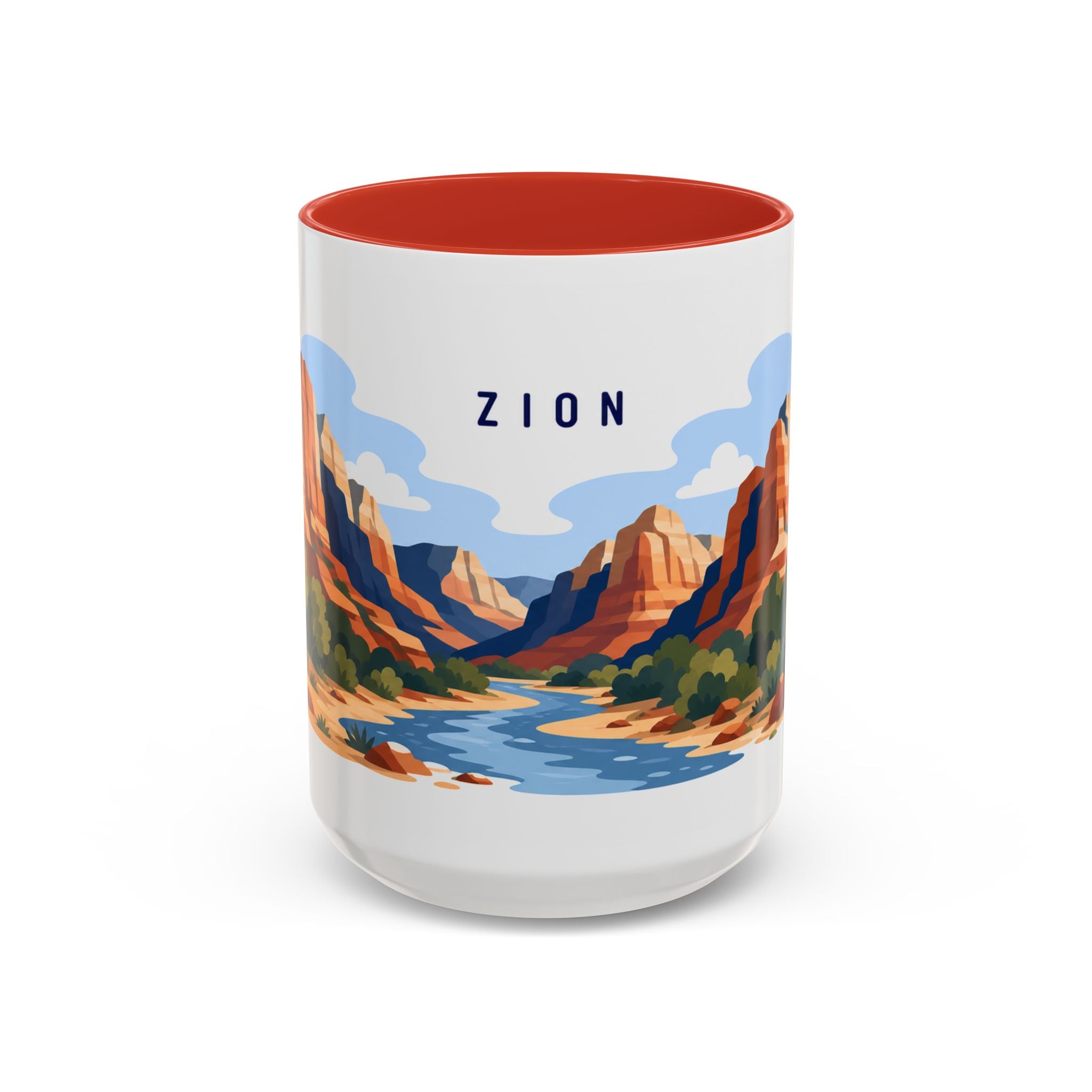 Zion National Park Coffee Mug | Solid Color Block Park Souvenir | 11oz 15oz Accent Mug