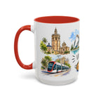 Valencia Illustrated Travel Mug | City Souvenir Accent Coffee Mug | 11oz 15oz Ceramic Cup