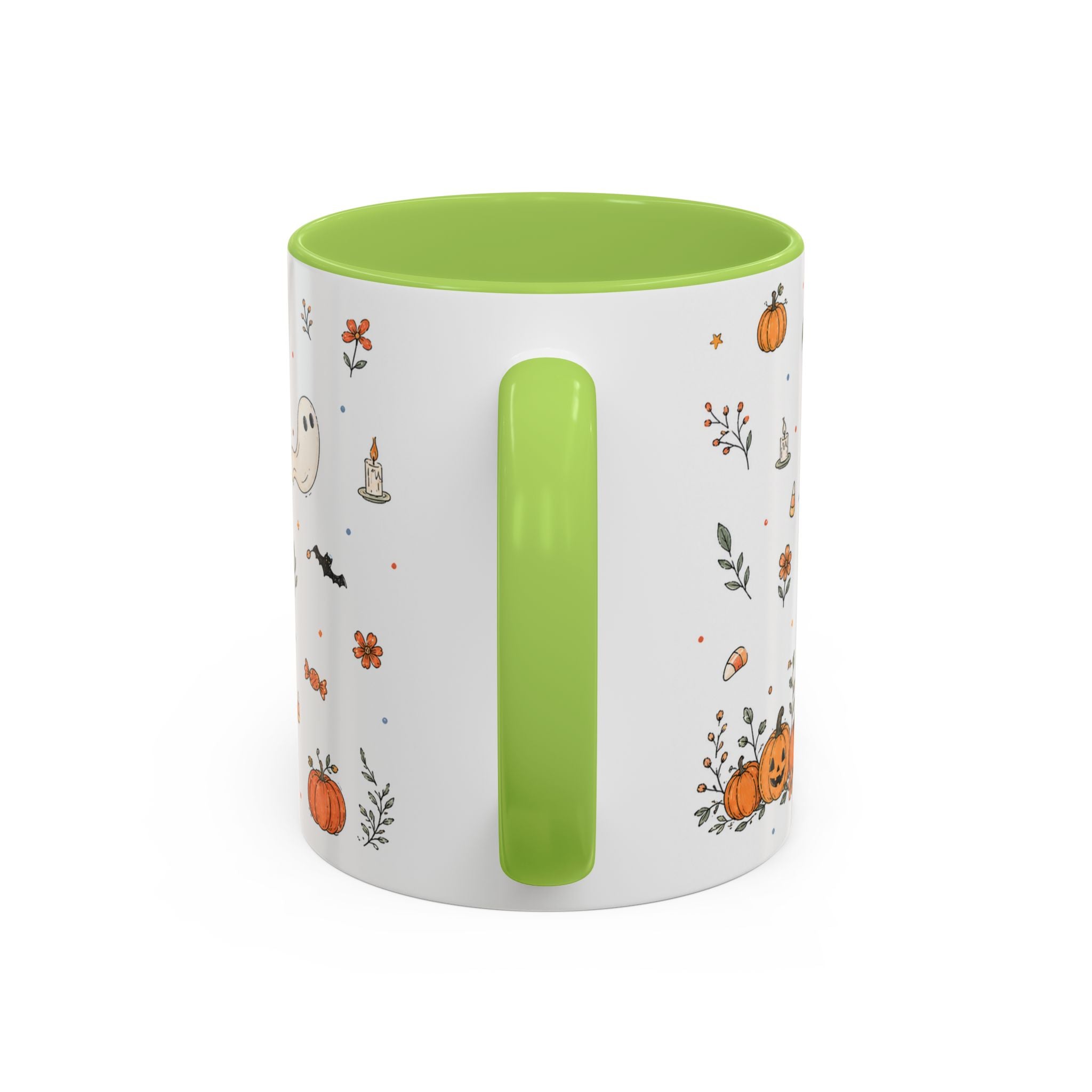 Halloween Party Mug | Ghost Black Cat Candy Watercolor Gift | Accent Cup 11oz 15oz
