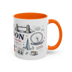 London Coffee Mug | England Souvenir Travel Gift | Accent Color Ceramic 11oz 15oz